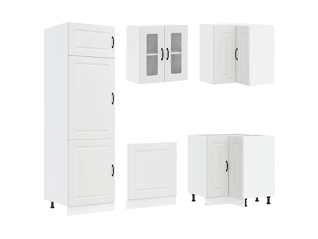 Mueble de cocina Kalmar blanco 14 piezas madera contrachapada