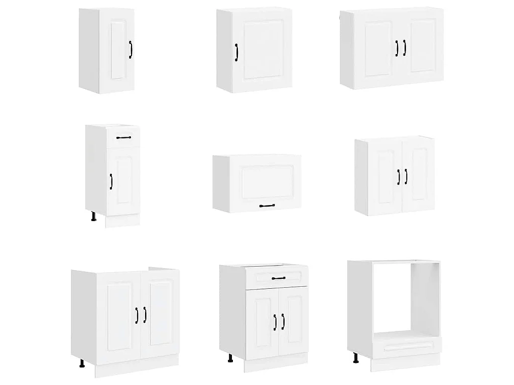 Set Mobili da Cucina 14 pz Kalmar Bianco Legno Multistrato