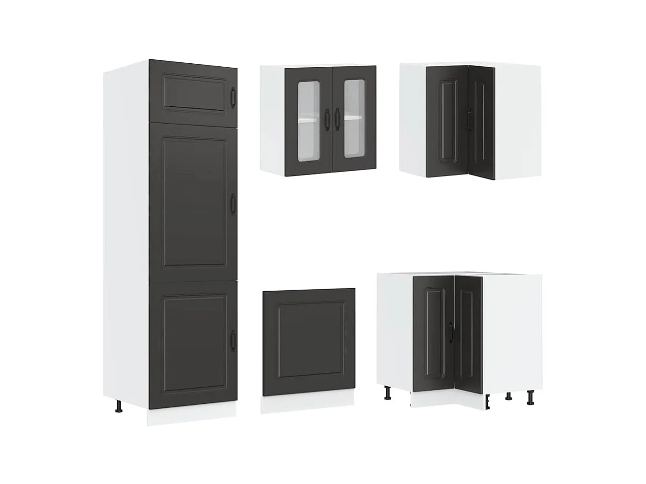 14 peças armário de cozinha conjunto Kalmar preto