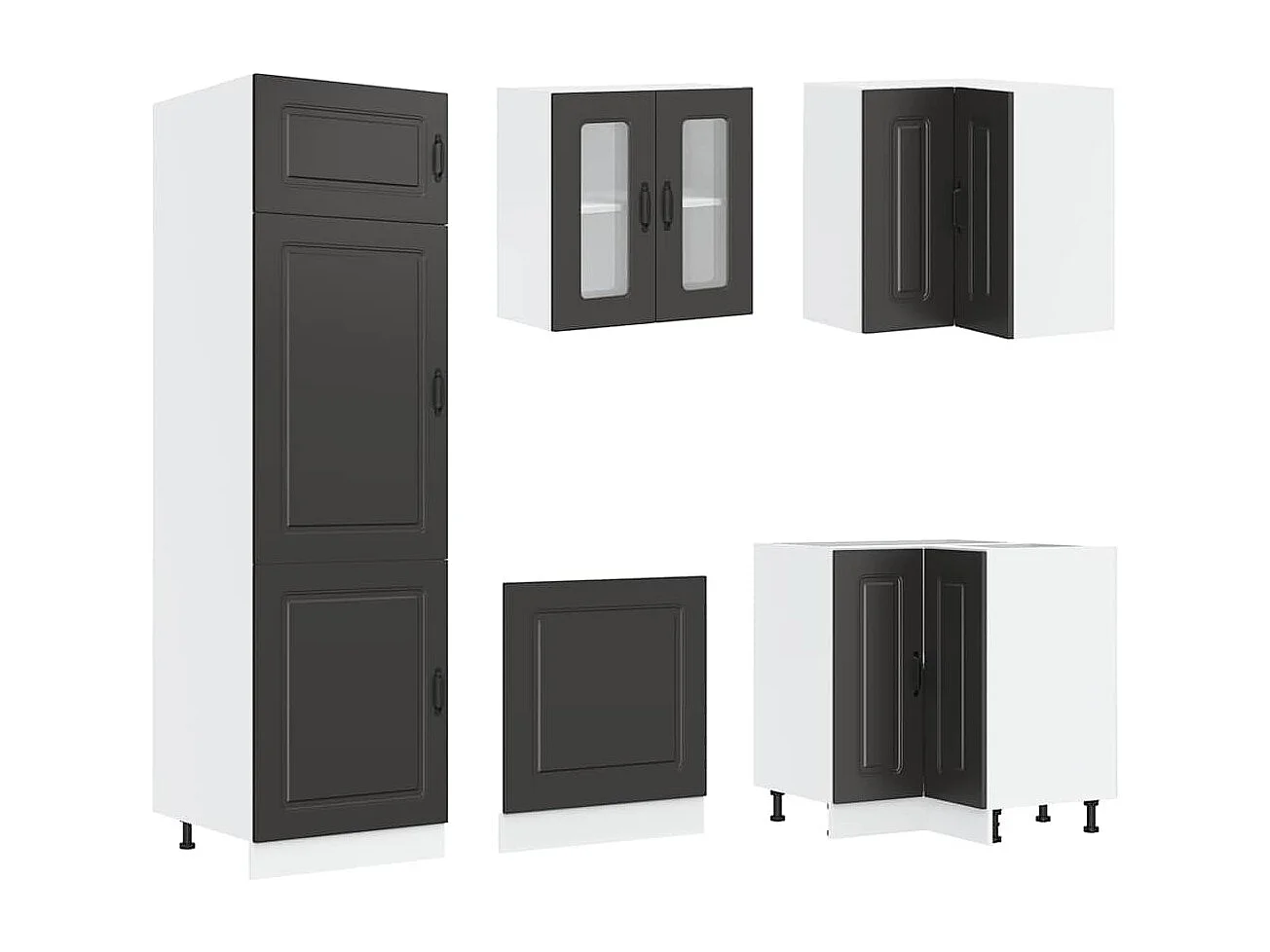 14 peças armário de cozinha conjunto Kalmar preto