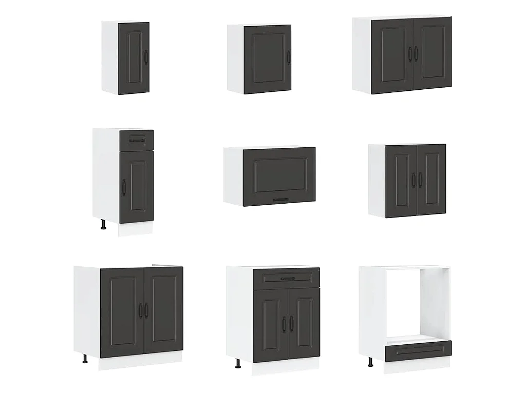 Ensemble d'armoires de cuisine 14 pcs Kalmar bois d'ingénierie