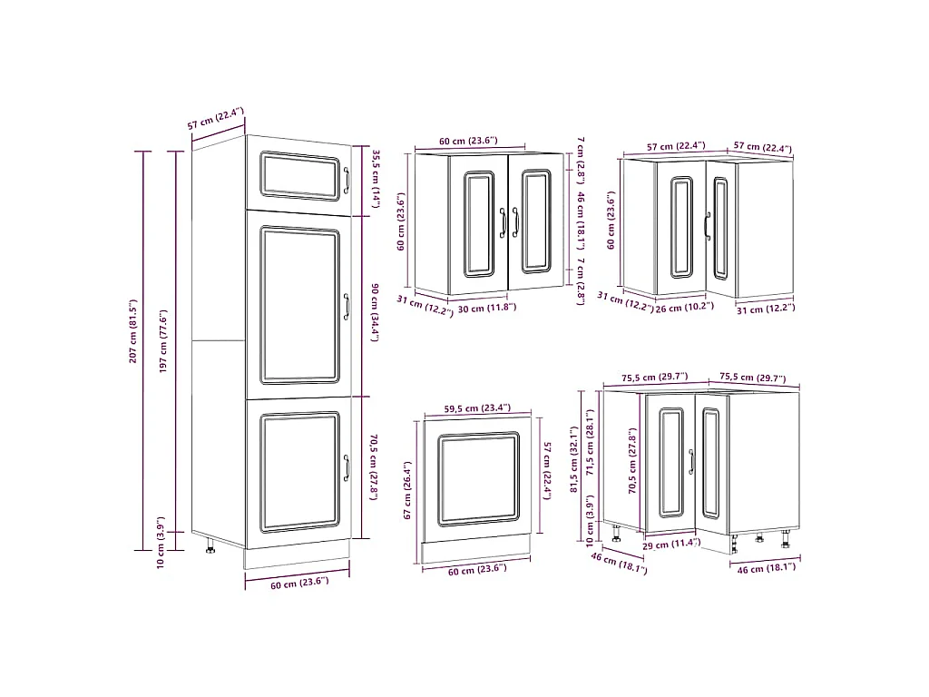 Ensemble d'armoires de cuisine 14 pcs Kalmar bois d'ingénierie