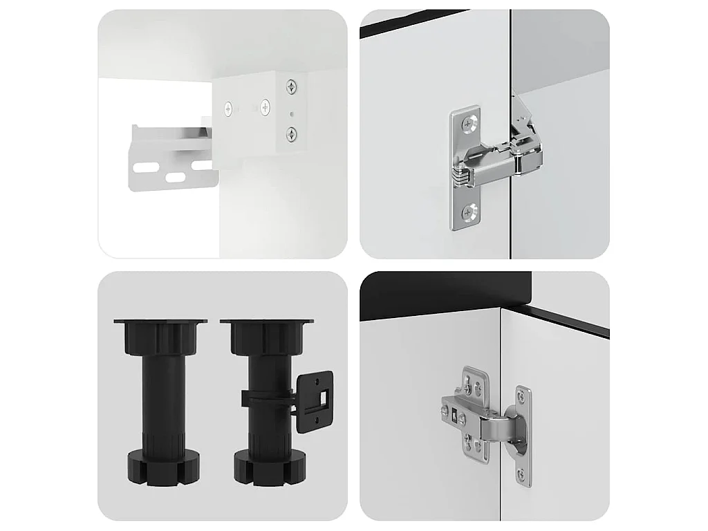 14-tlg. Küchenschrank-Set Kalmar Schwarz Holzwerkstoff