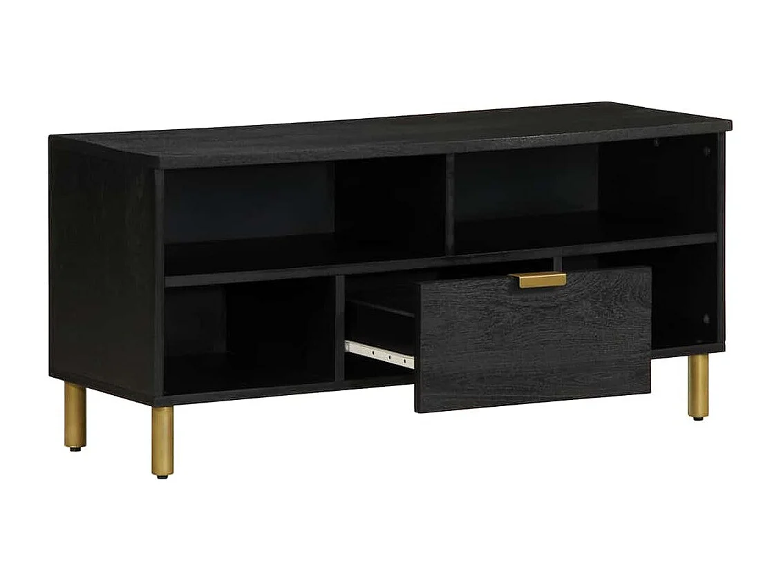 Meuble TV noir 100x33x46 cm bois d'ingénierie