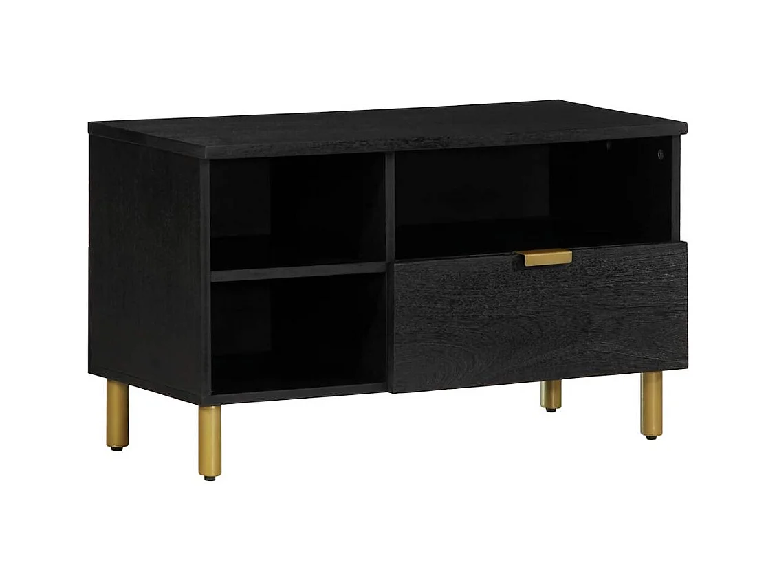 Meuble TV noir 80x33x46 cm bois d'ingénierie