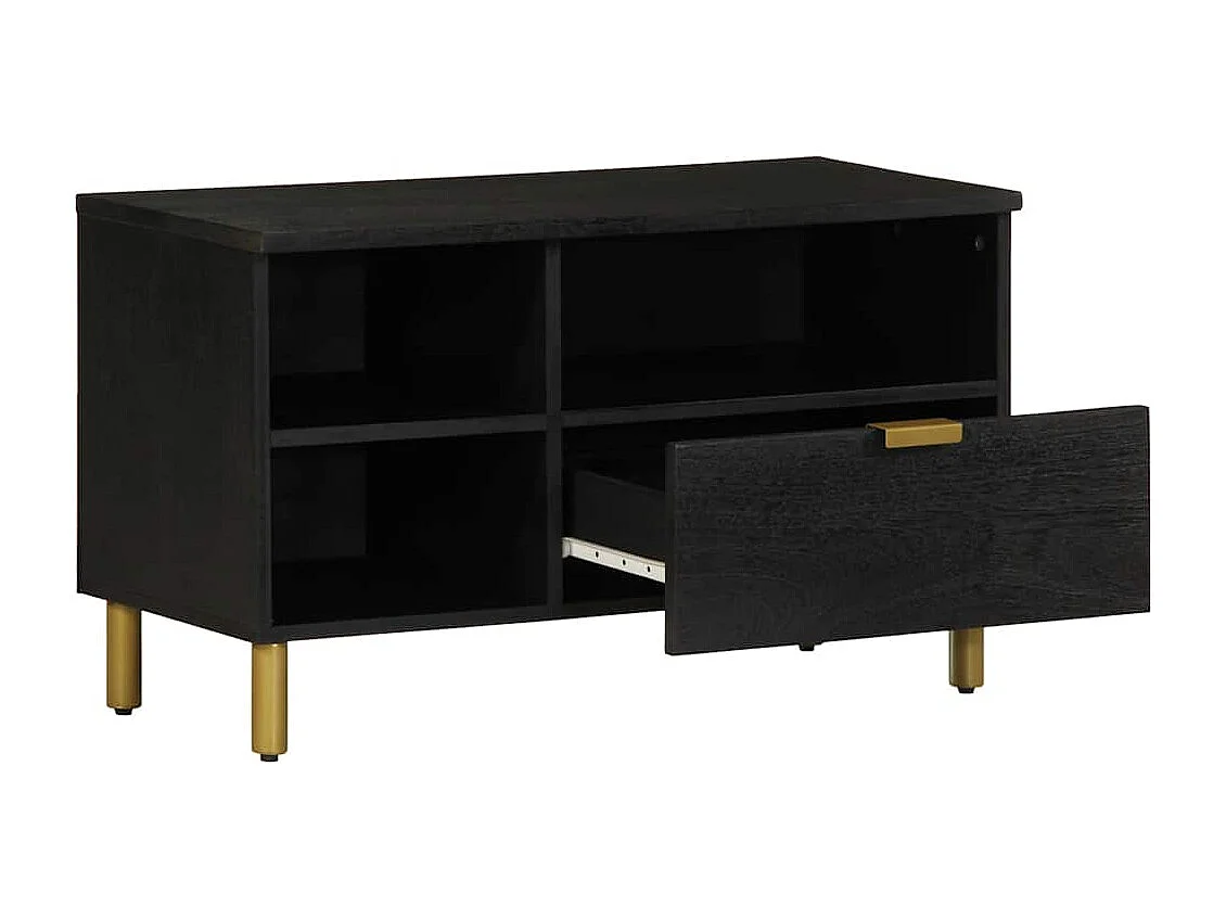 Meuble TV noir 80x33x46 cm bois d'ingénierie