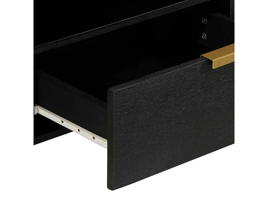 Meuble TV noir 80x33x46 cm bois d'ingénierie