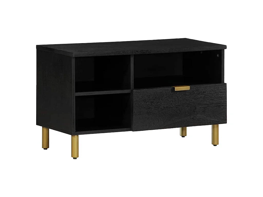 Mobile Porta TV Nero 80x33x46 cm in Legno Multistrato