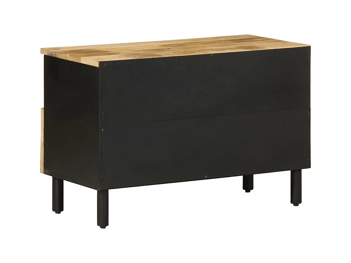 Meuble TV noir 70x33,5x46 cm bois massif manguier brut