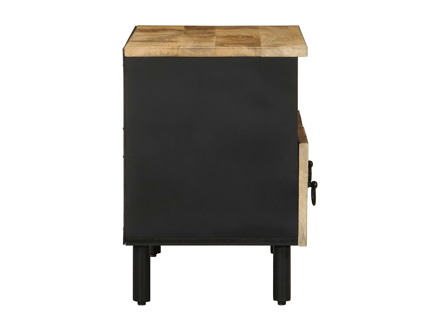 TV-Schrank Schwarz 70x33,5x46 cm Raues Mangoholz