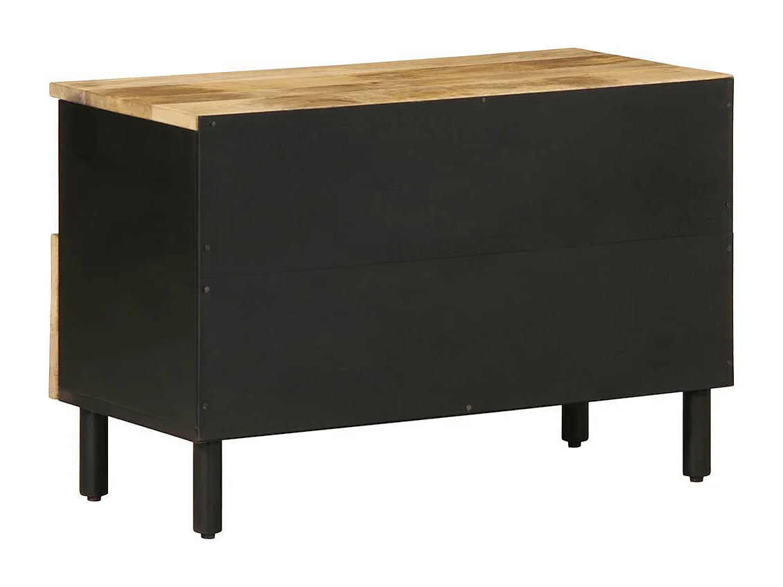 TV-Schrank Schwarz 70x33,5x46 cm Raues Mangoholz