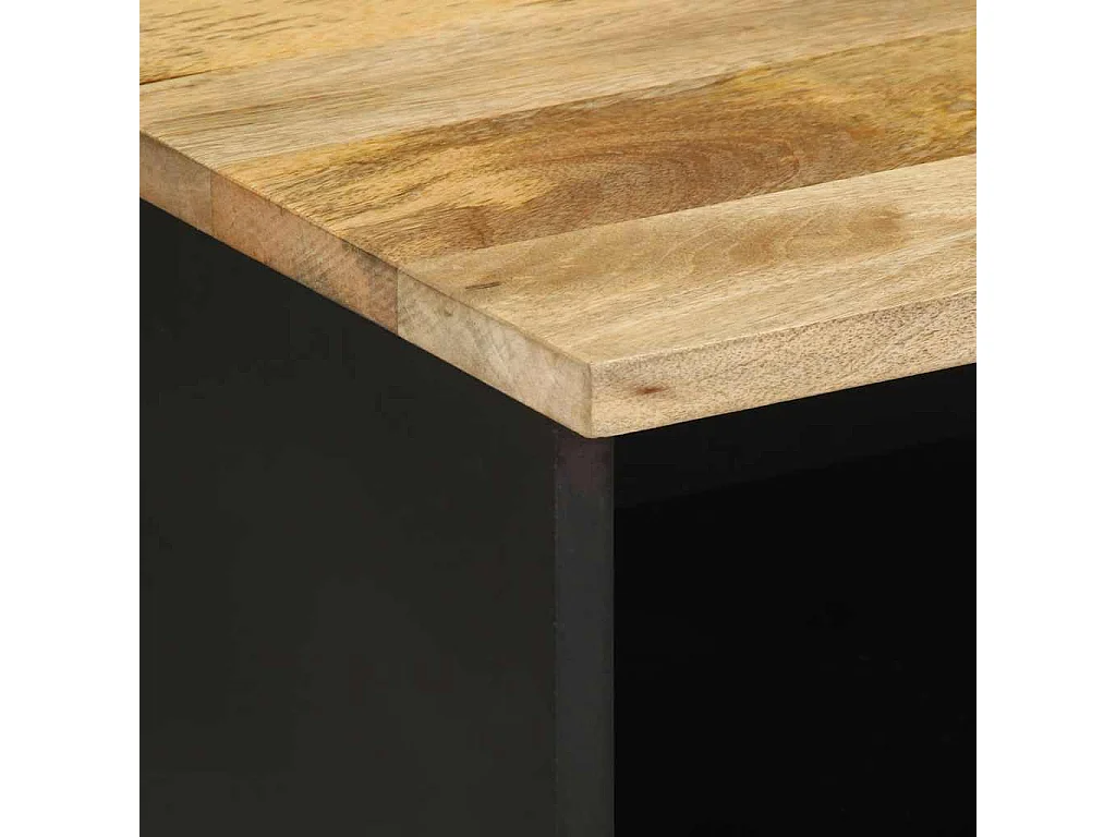 TV-Schrank Schwarz 70x33,5x46 cm Raues Mangoholz