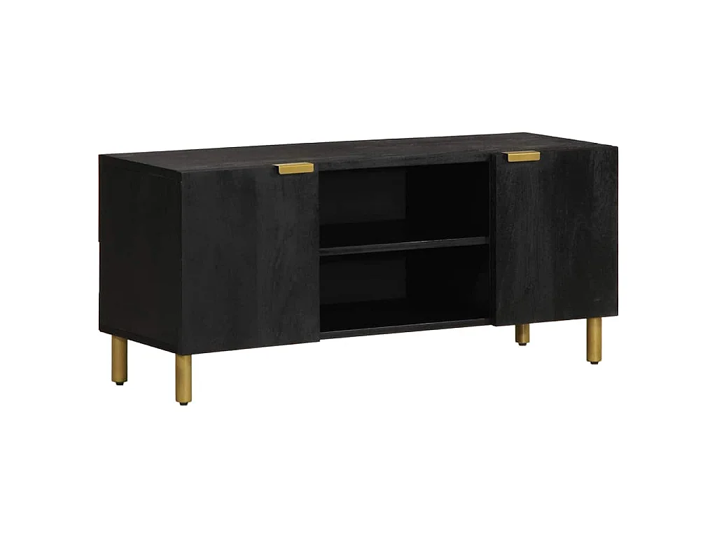 Meuble TV noir 105x33x46 cm bois d'ingénierie