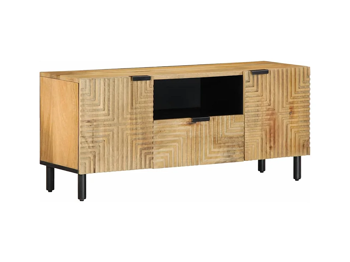 Mobile Porta TV Marrone 105x33x46cm in Legno Massello di Mango