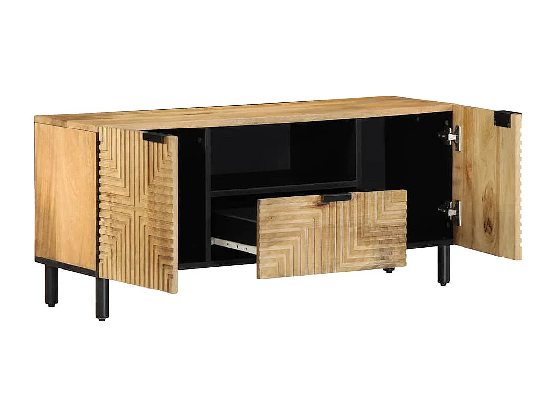 Meuble TV marron 105x33x46 cm Bois massif de manguier