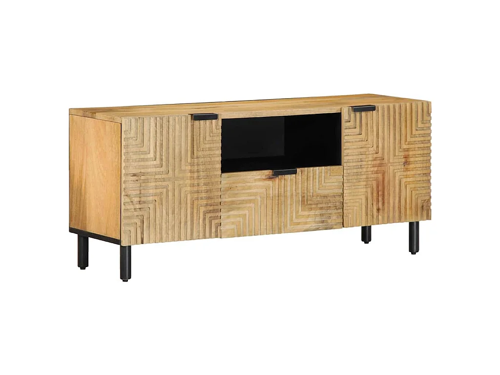 Mobile Porta TV Marrone 105x33x46cm in Legno Massello di Mango