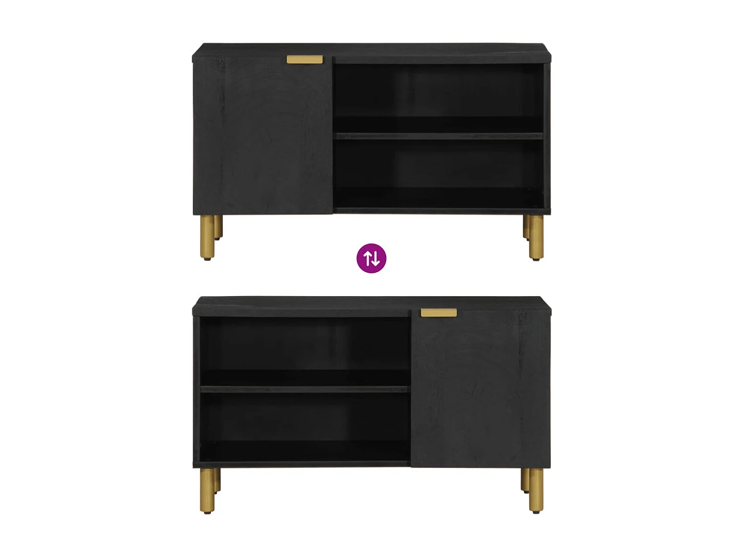 TV-Schrank Schwarz 80x33x46 cm Holzwerkstoff