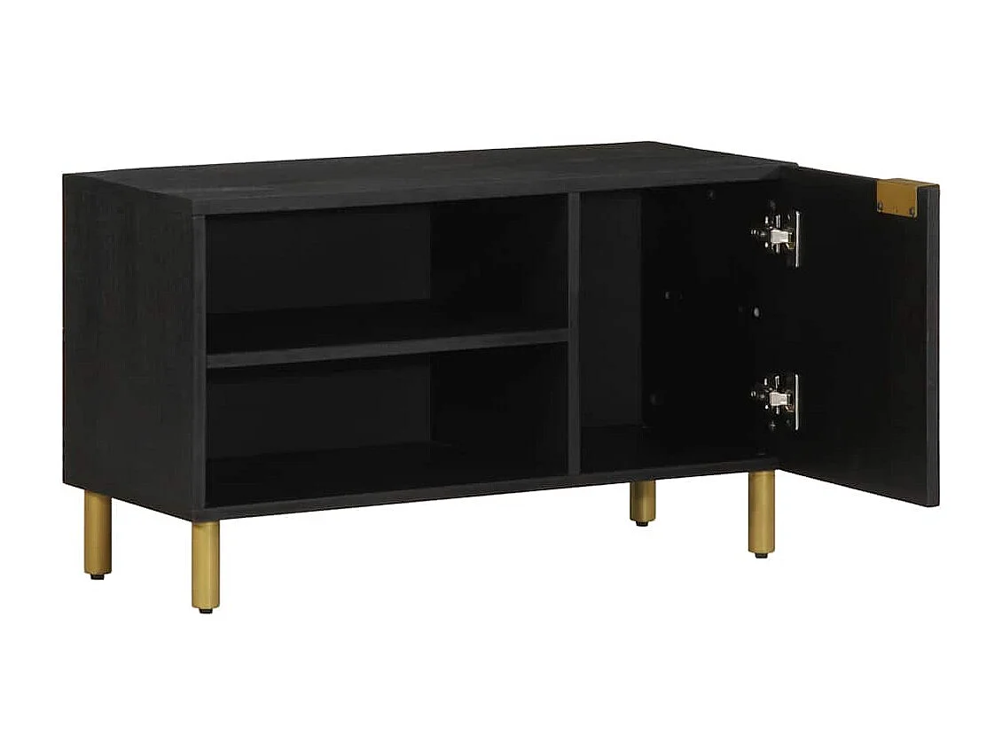 Meuble TV noir 80x33x46 cm bois d'ingénierie