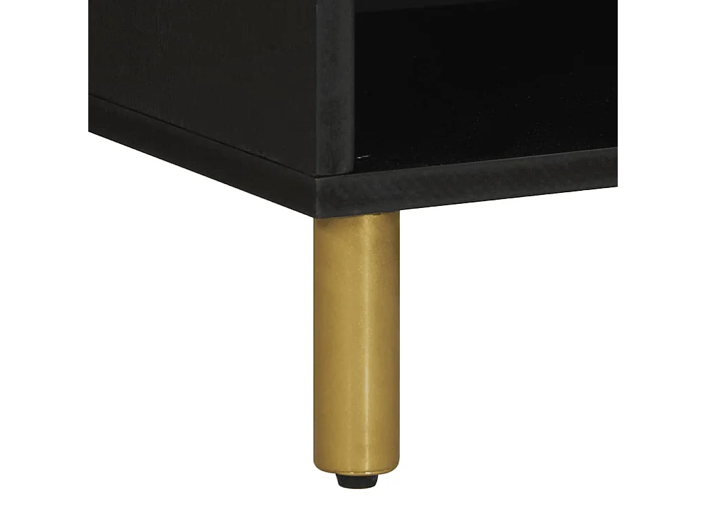 Meuble TV noir 80x33x46 cm bois d'ingénierie