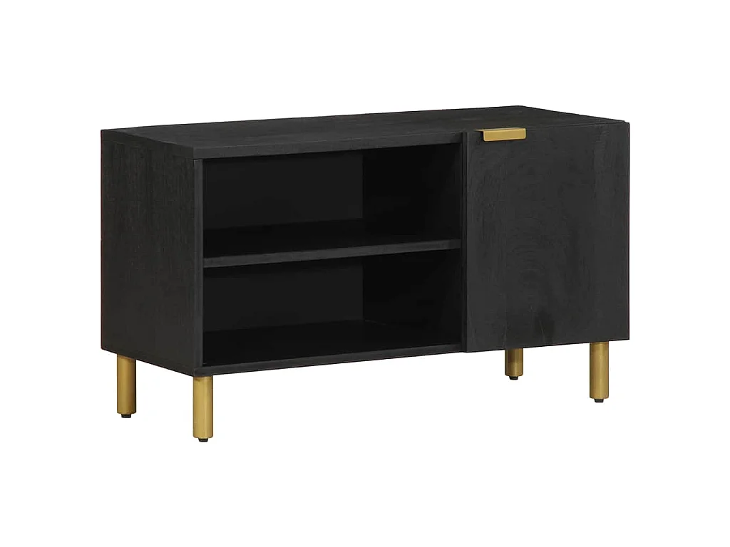 Meuble TV noir 80x33x46 cm bois d'ingénierie