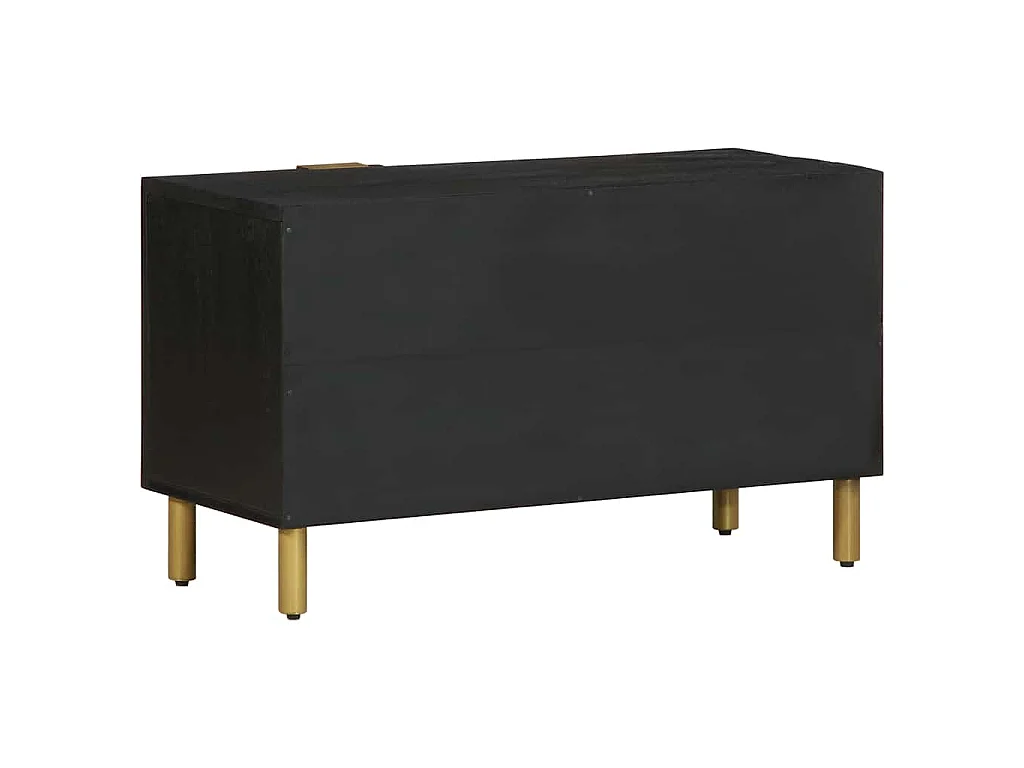 Meuble TV noir 80x33x46 cm bois d'ingénierie