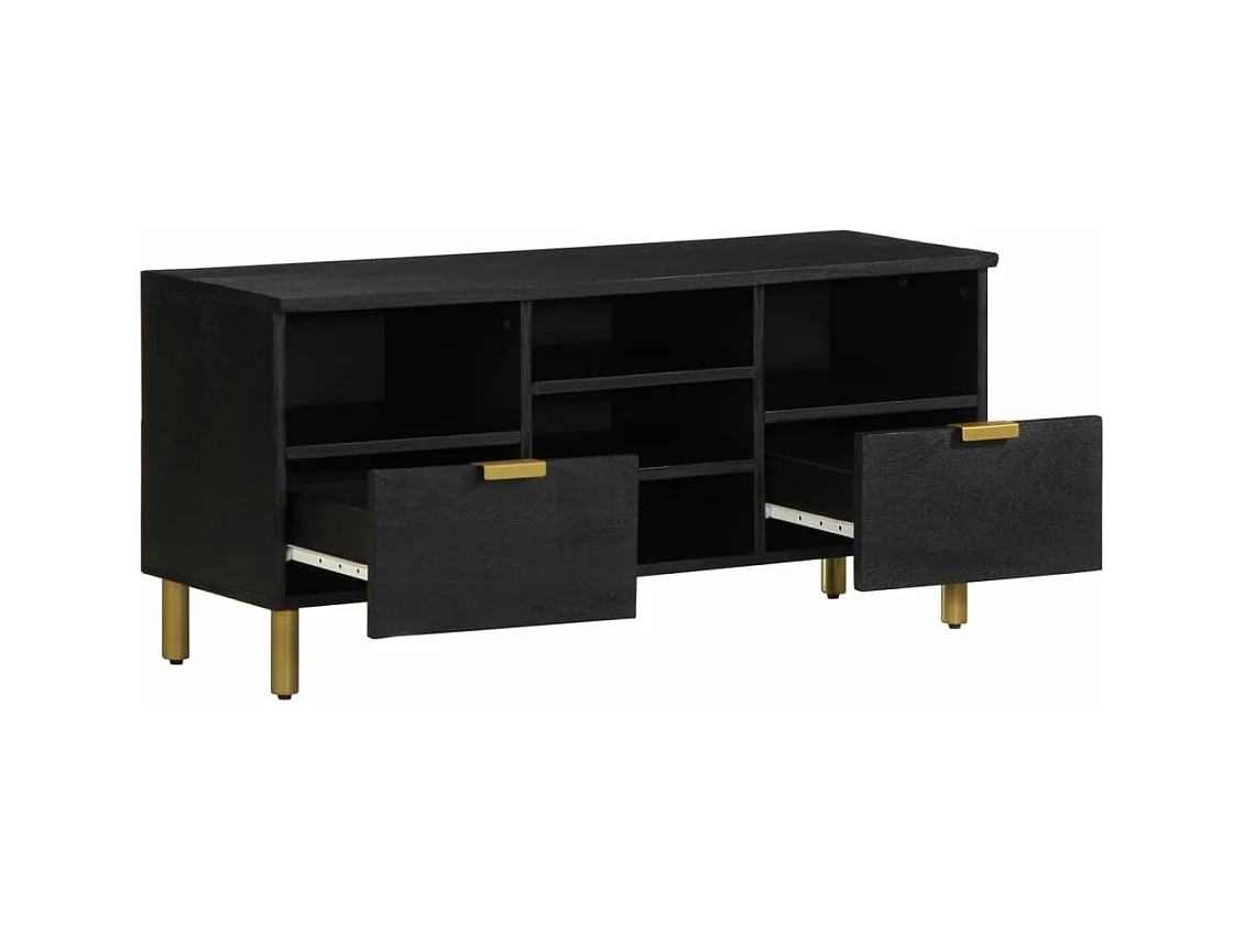 Tv-meubel 100x33x46 cm bewerkt hout zwart