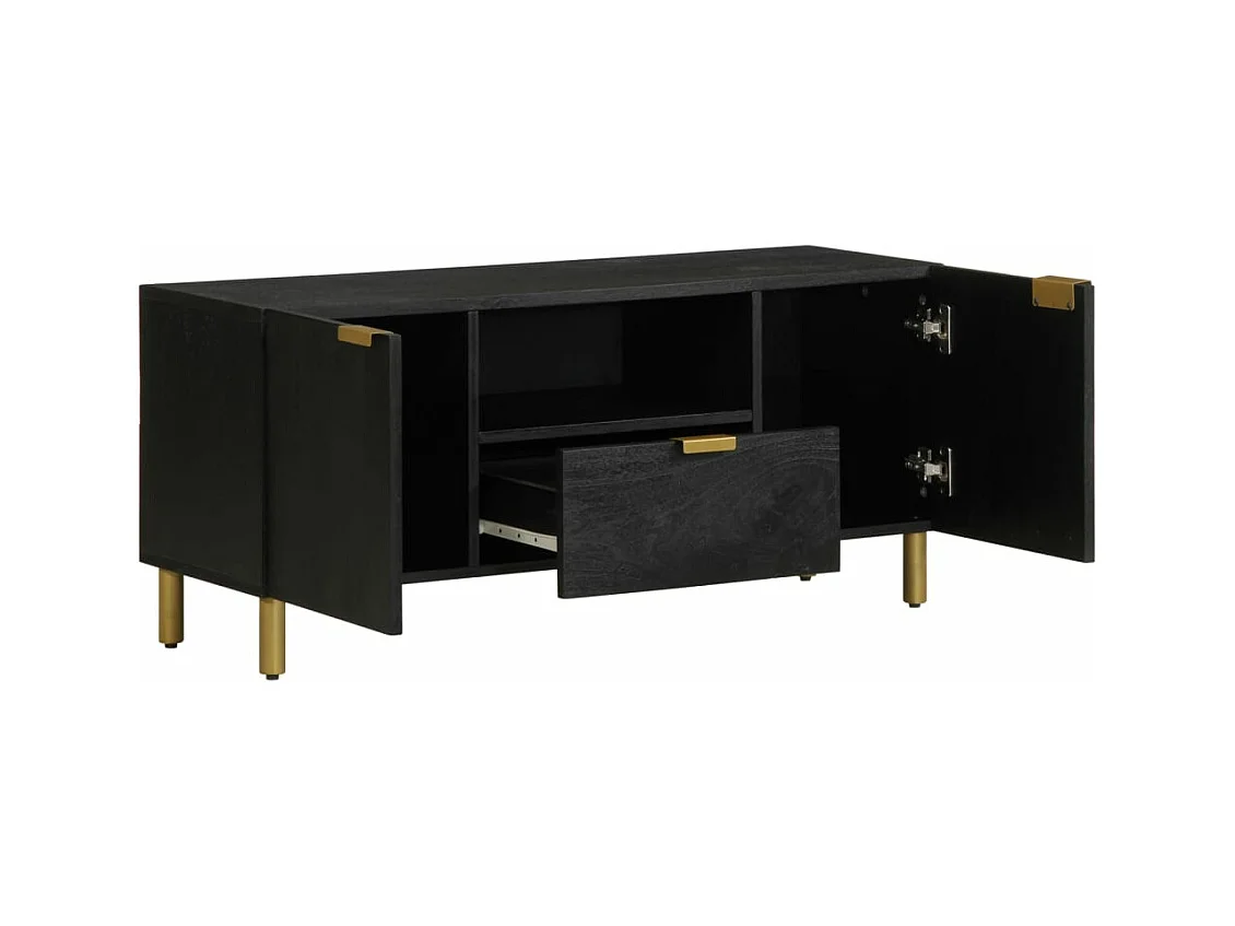 Mobile Porta TV Nero 105x33x46 cm in Legno Multistrato