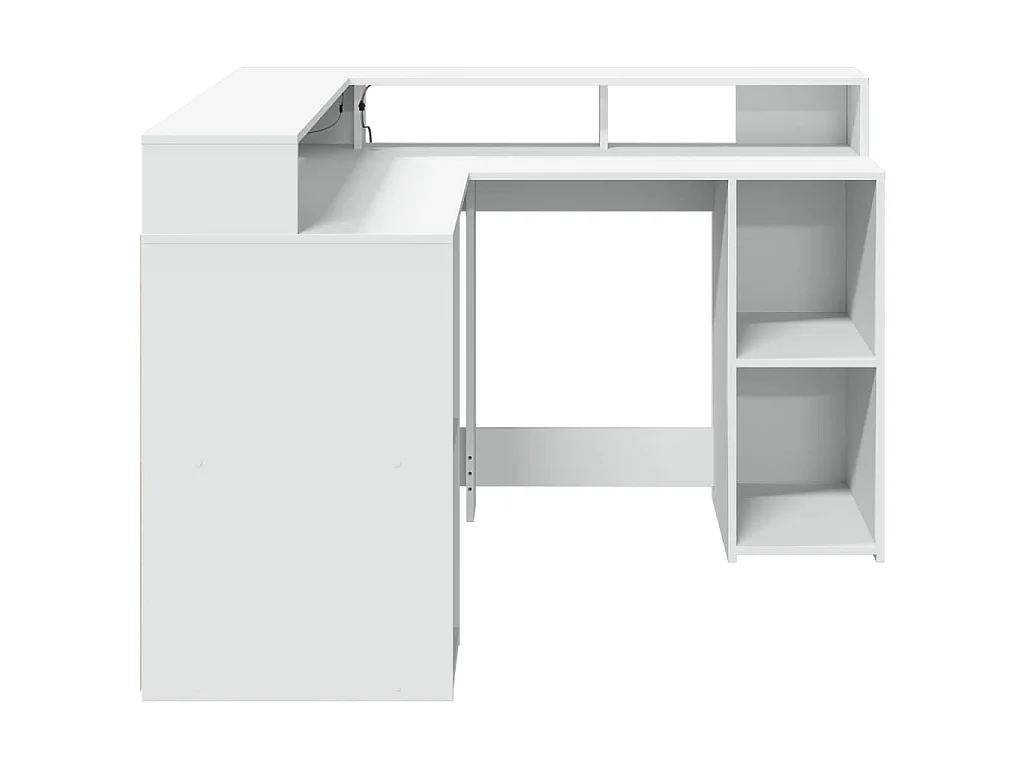 LED-Schreibtisch Weiß 130x130x91 cm Holzwerkstoff