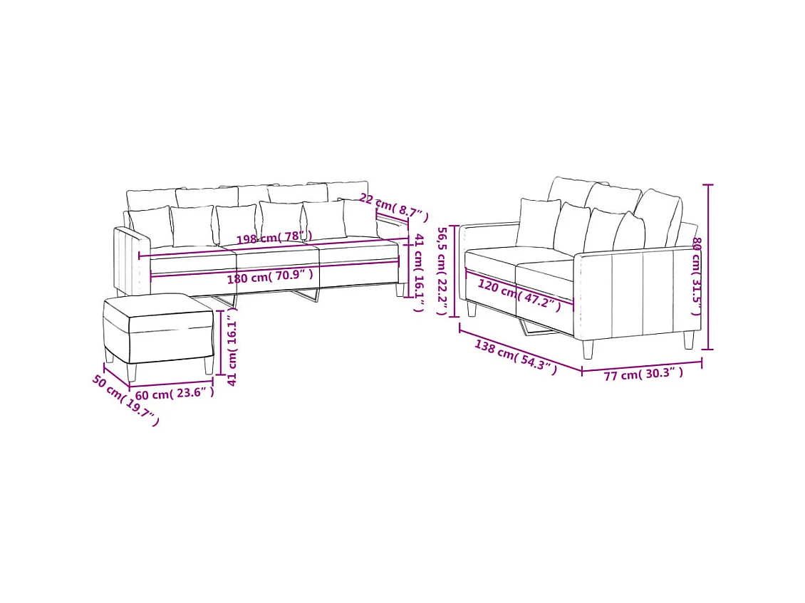 Juego de sofás con cojines 3 piezas terciopelo azul