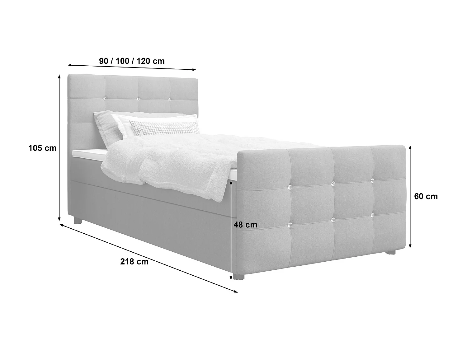 Boxspringbett KLEO mini 90x200 Cosmic 10