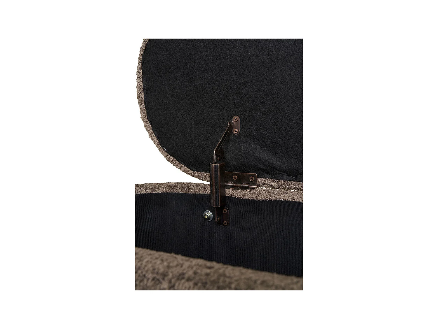 Banc avec rangement tissu marron & pieds en bois naturel BRANCA 97cm