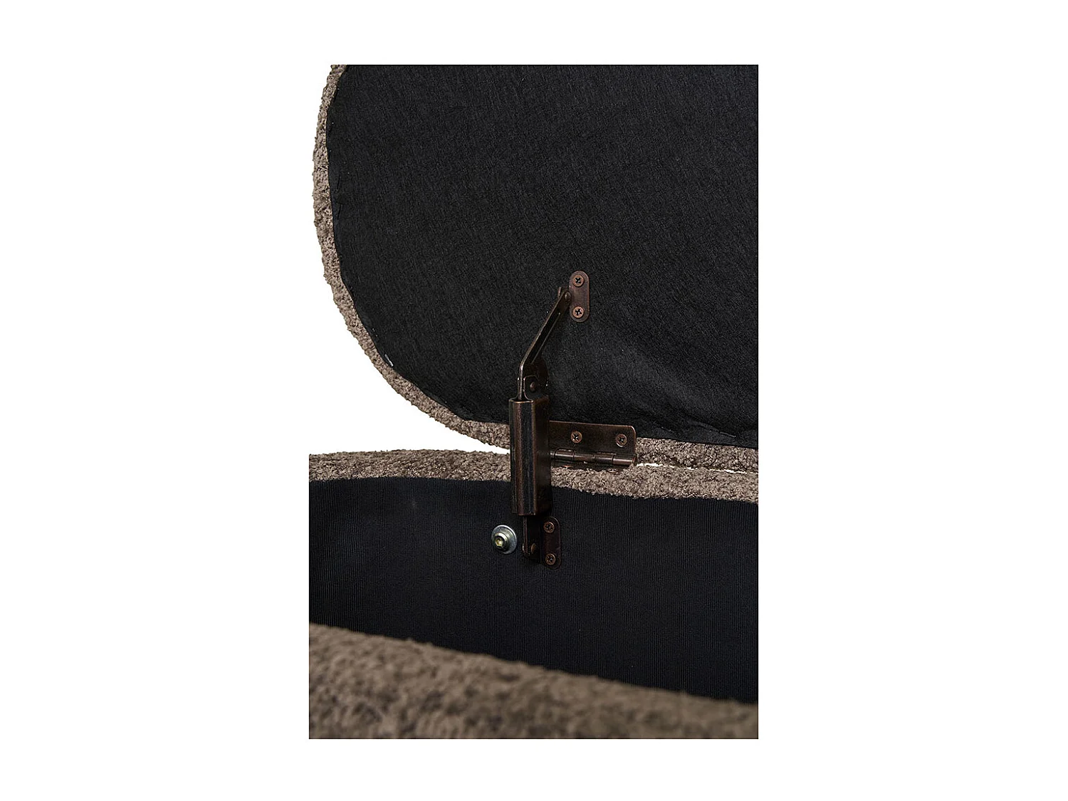 Banc avec rangement tissu marron & pieds en bois naturel BRANCA 97cm