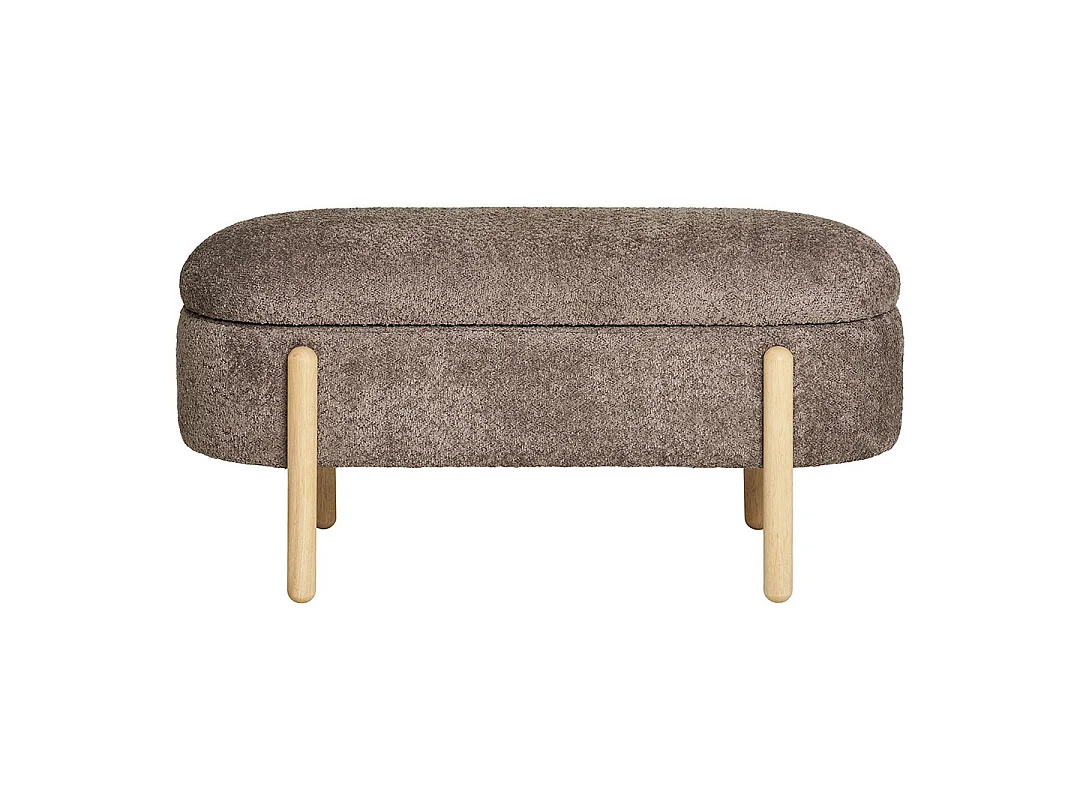 Branca banc avec rangement marron.
