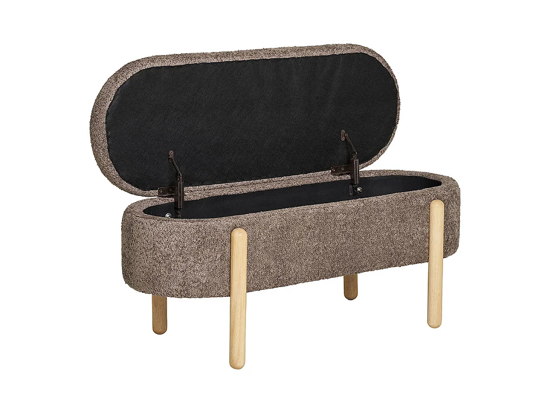 Branca banc avec rangement marron.