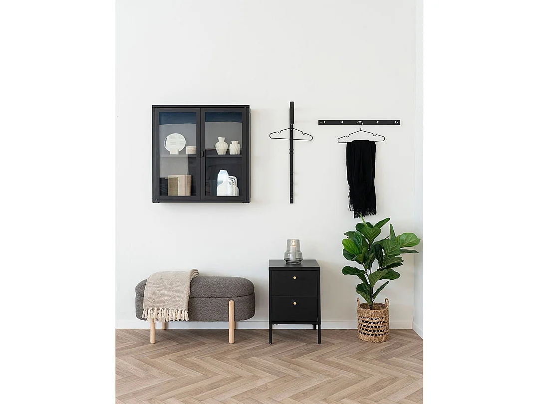 Branca banc avec rangement marron.