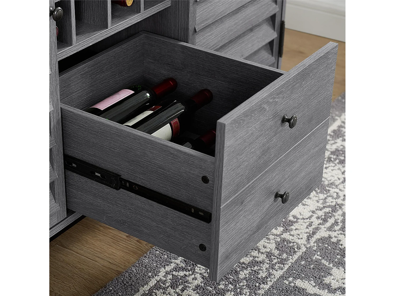 Vaughn | Wijnkast in effet eiken grijs