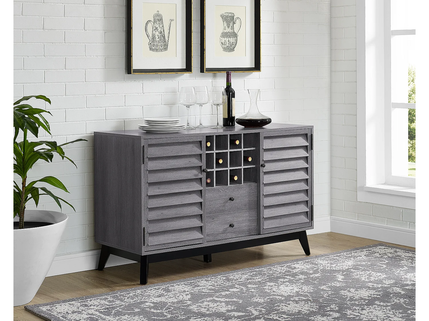 Vaughn | Armoire à vin en aspect chêne gris