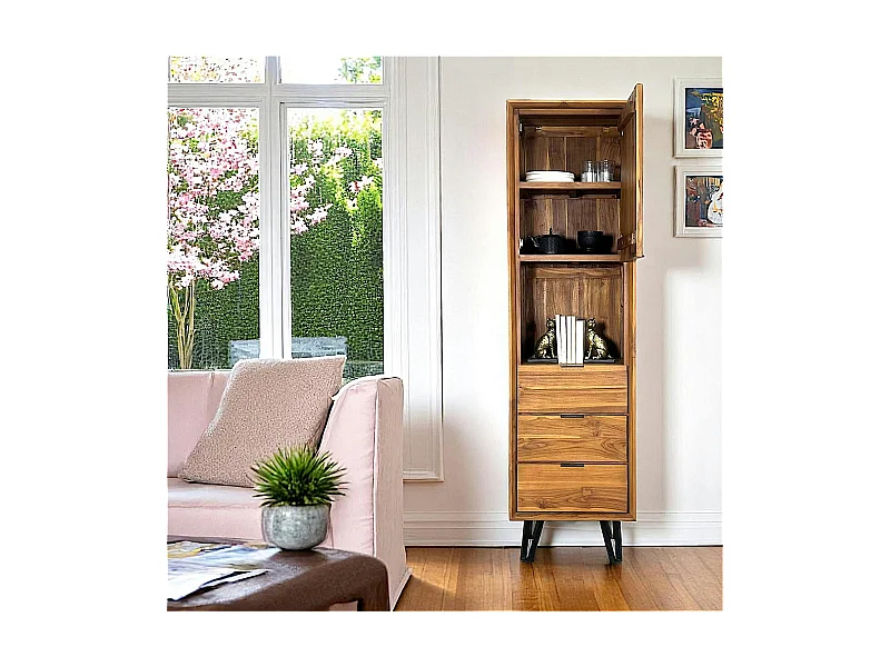 Colonne en bois de teck pieds épingle BOMBAY