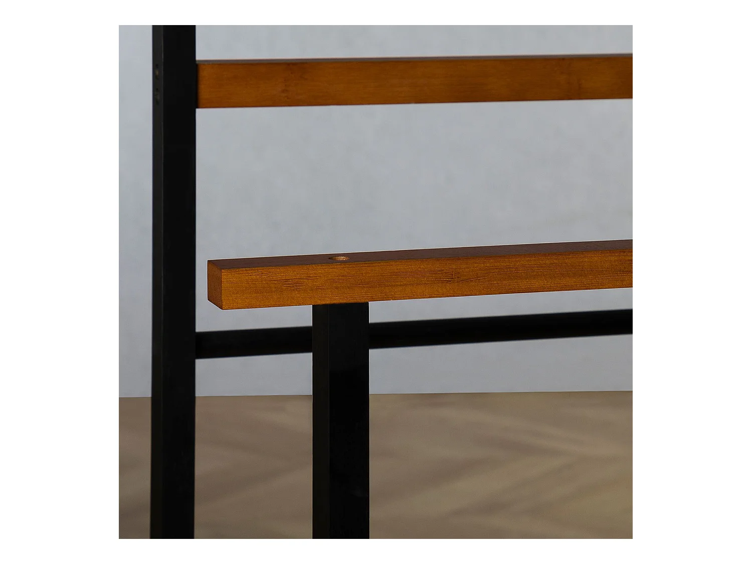 Valet de chambre KANNA chevalet de nuit double portant pour vêtements, en bambou noir et vintage