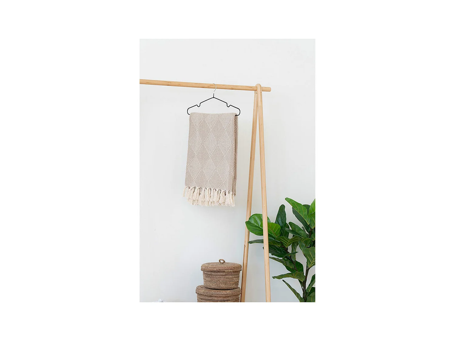 Bursa - Plaid en coton mélangé 130x180cm - Beige