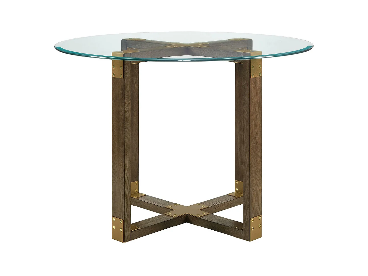 Bronx | Table à manger en verre structure en bois de chêne rustique