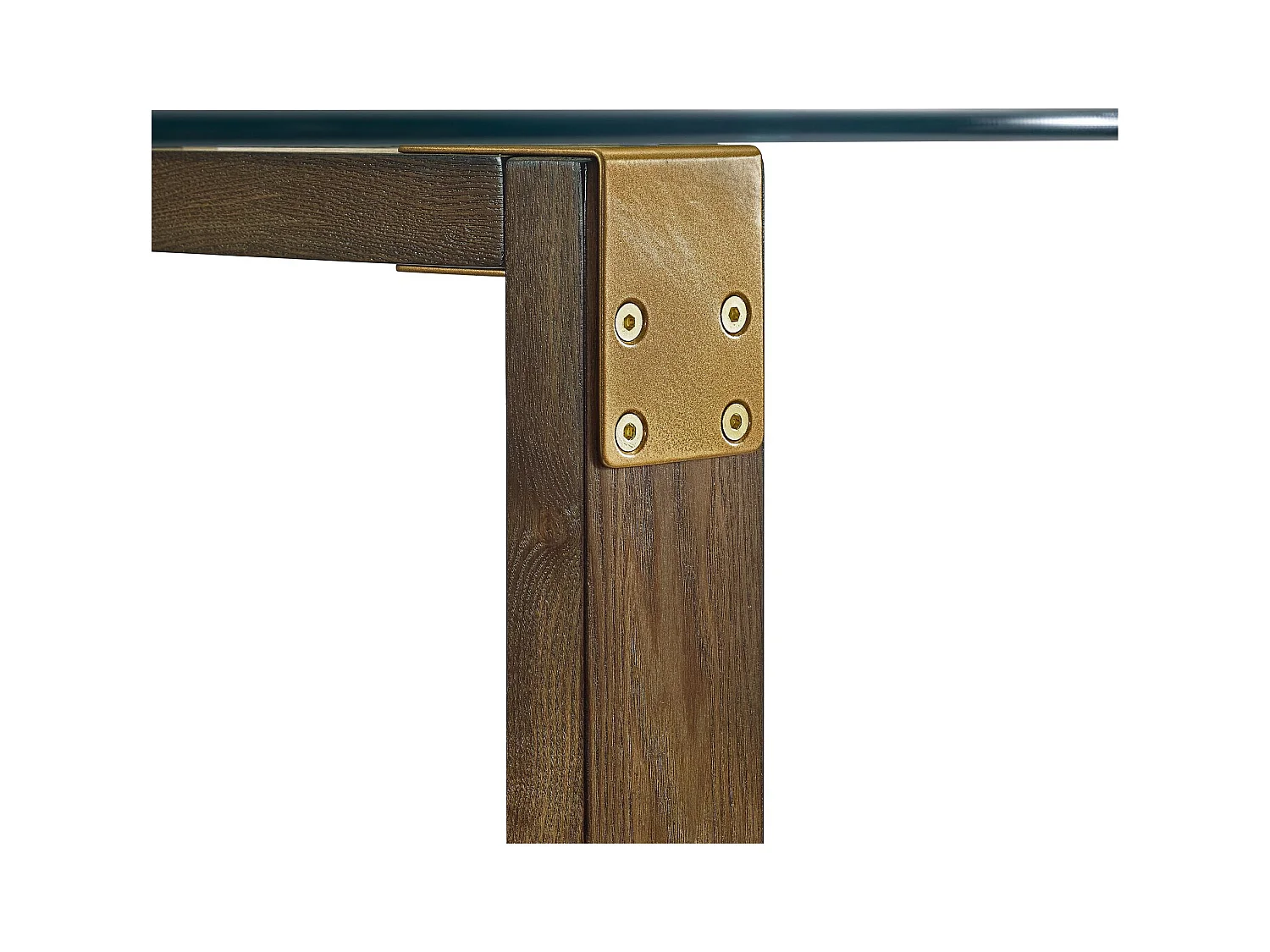 Bronx | Table à manger en verre structure en bois de chêne rustique