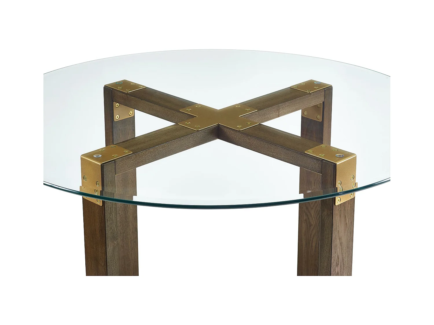 Bronx | Table à manger en verre structure en bois de chêne rustique