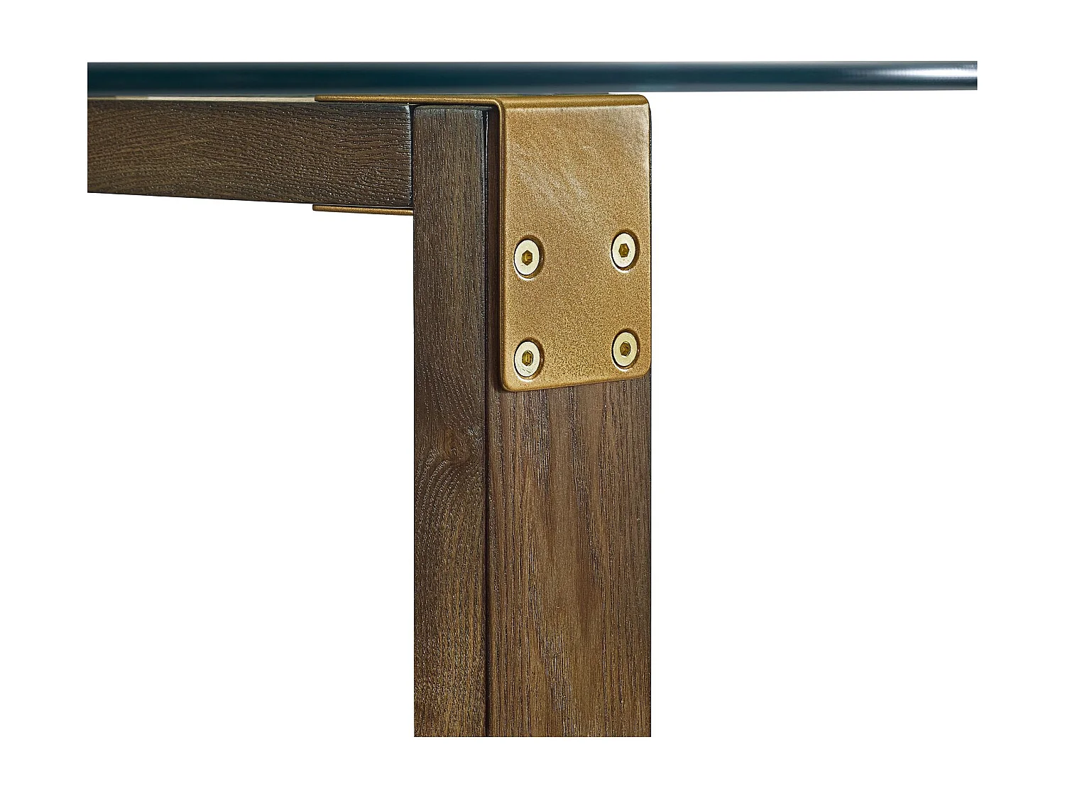 Bronx | Table à manger en verre structure en bois de chêne rustique