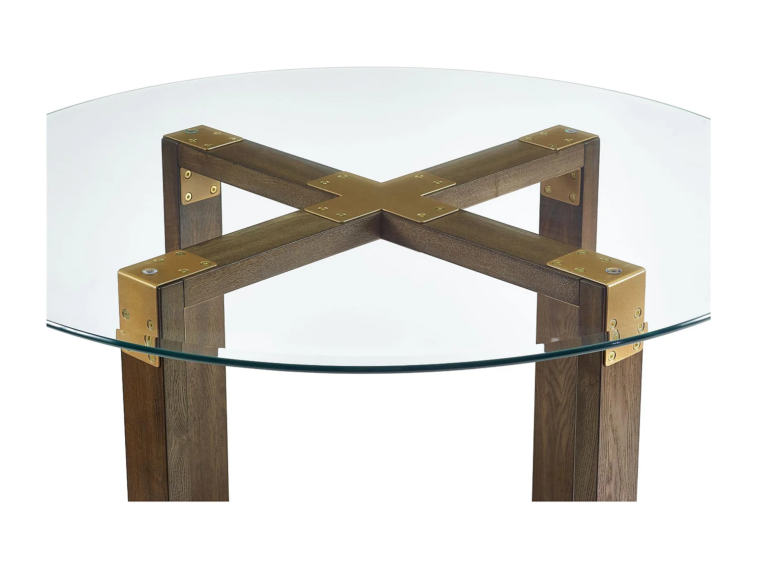 Bronx | Table à manger en verre structure en bois de chêne rustique