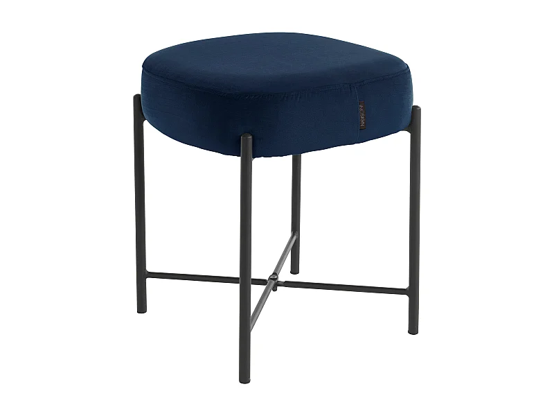 Berry | Tabouret en velours bleu foncé