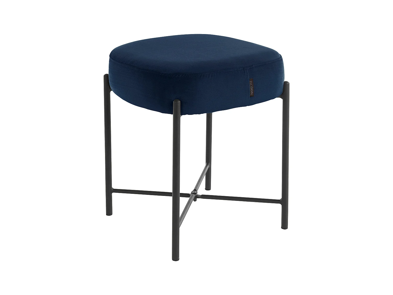 Taburete en terciopelo azul oscuro