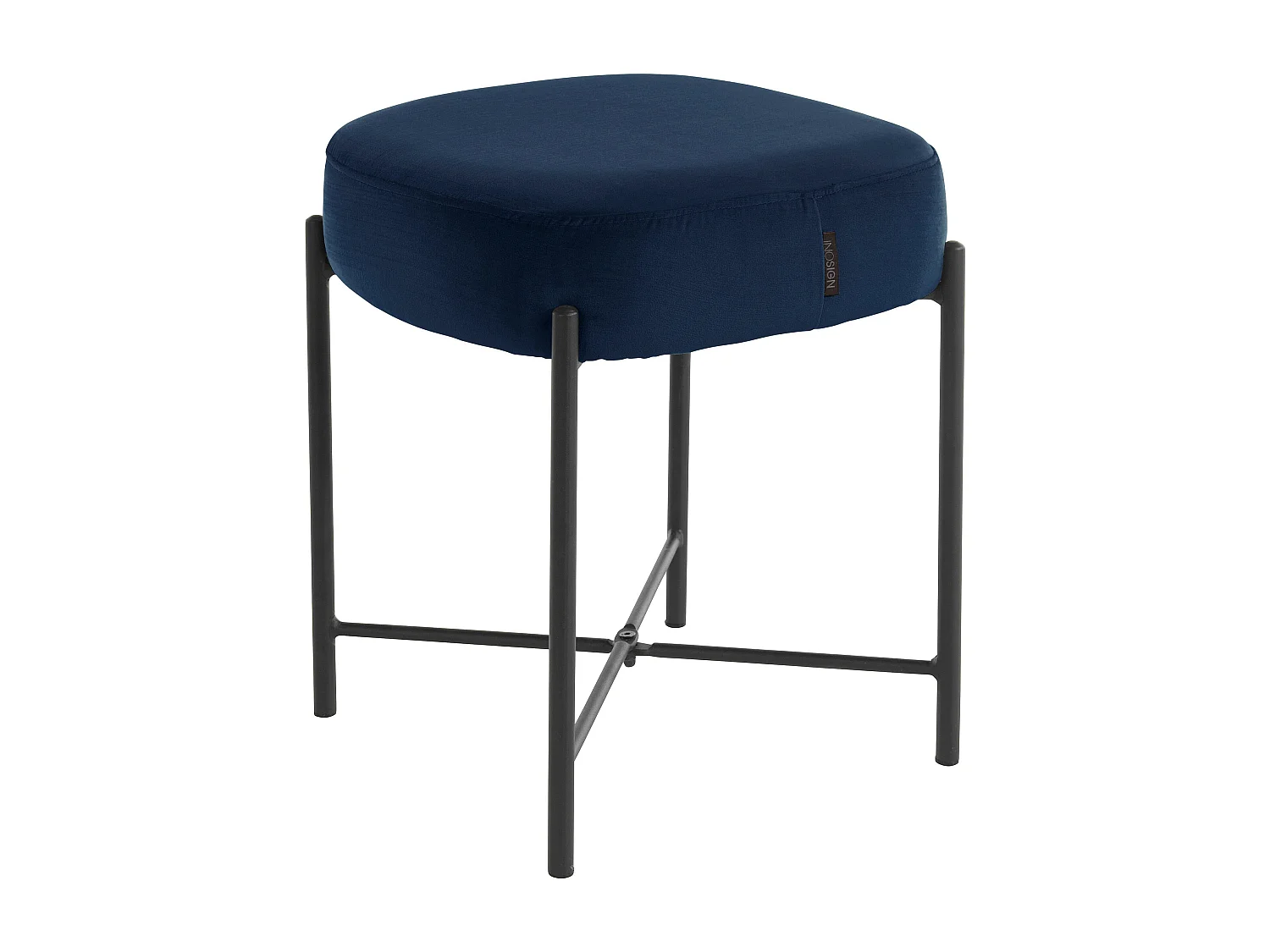 Berry | Tabouret en velours bleu foncé