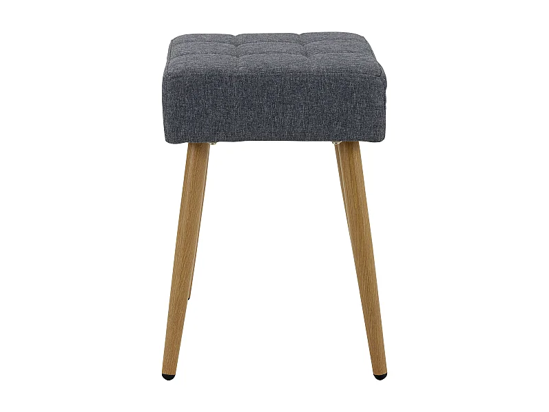 Taburete en tejido antracita y patas en metal roble