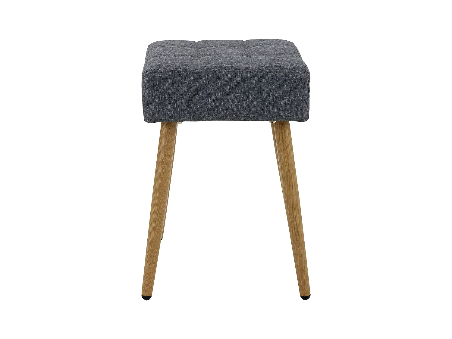 LOUISE-Kruk in stof antraciet en poten in metaal eik